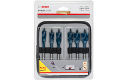 6-piece Self Cut Speed Flat Wood SC (Spade) set in a roll-up case. 2608595425