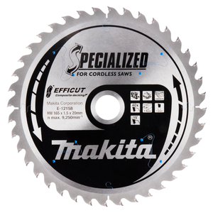 Makita E-12158 165x20x40T TCT Circular Saw Blade for Decking