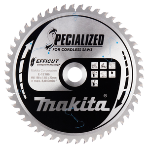 Makita E-12186 190x20x50T TCT Circular Saw Blade for Decking