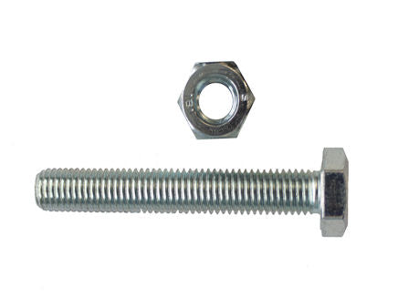 8x40 HT Set Screw, Nut & Washer BZP. Bag of 6