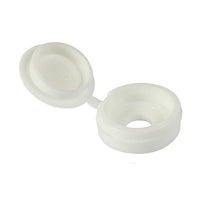 Hinged Screw Caps Small, White, To fit 3.0 to 4.5 Screw. Bag of 100