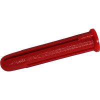 Plastic Wall Plug Premium Red 6MM. Bag of 50