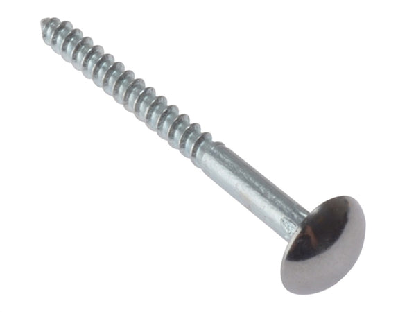 8x1,1/4" Mirror Screw BZP Chrome Dometop. Pack of 4